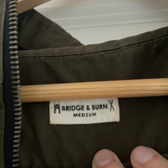 Bridge & Burn Utility Rain Bomber Hooded Jacket Olive - Picture 6 of 9